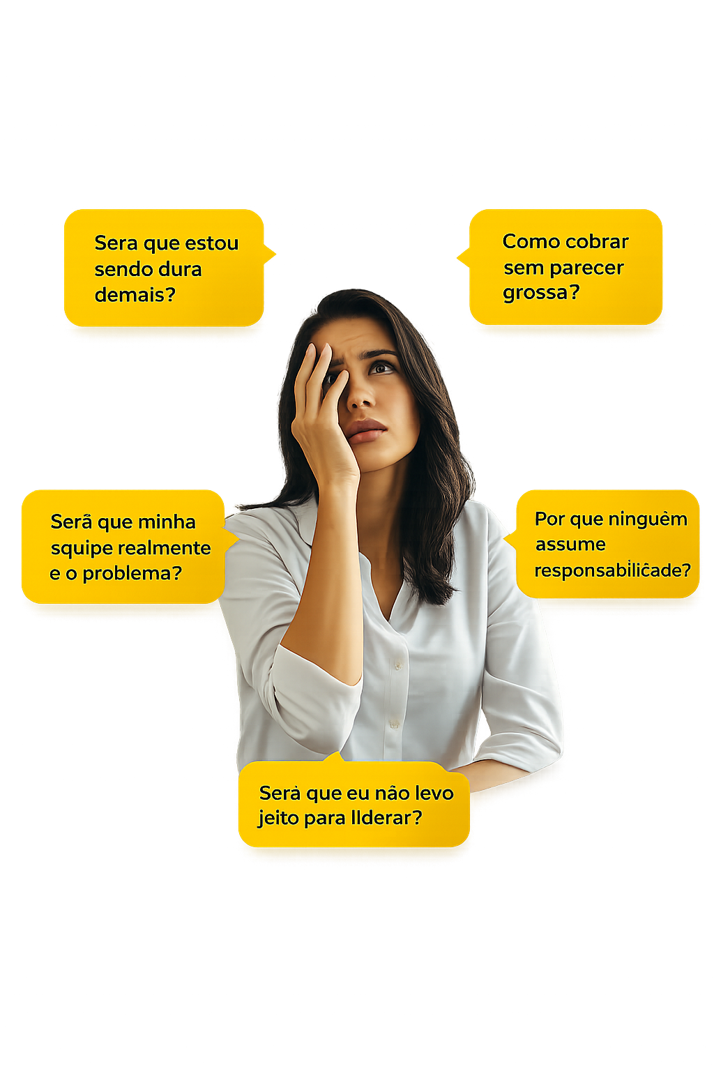 Empresária sobrecarregada com as responsabilidades da empresa